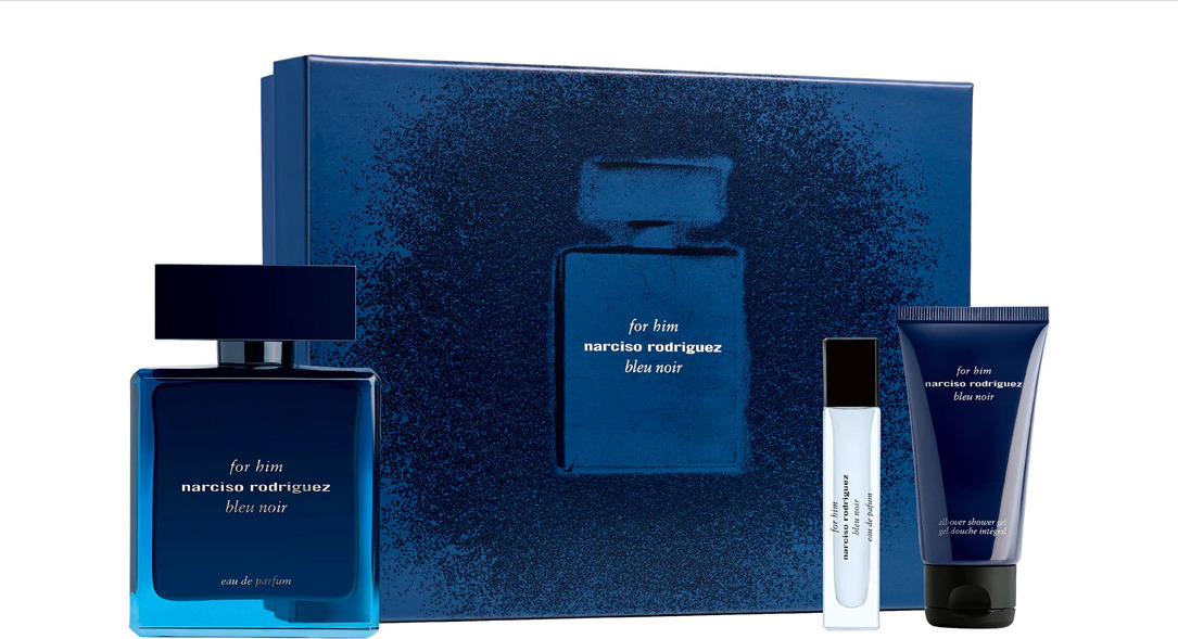 Narciso Rodriguez for Him Bleu Noir Eau de Parfum 100ml, Shower Gel 50ml & Eau de Parfum 10ml