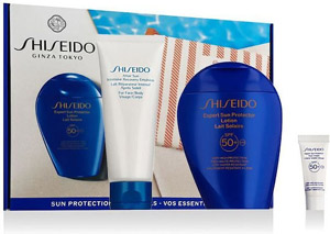 Shiseido Sun Set Lotion SPF50 150ml, Cream SPF50 5ml, After Sun Emulsion 75ml & Pouch Shiseido Sun Set Lotion SPF50 150ml, Cream SPF50 5ml, After Sun Emulsion 75ml & Pouch