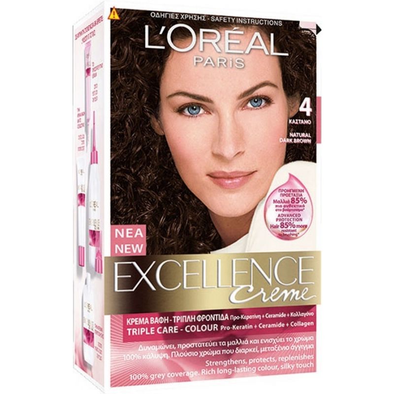 L'Oréal Excellence Cream No4 Καστανό 48ml L'Oréal Excellence Cream No4 Καστανό 48ml