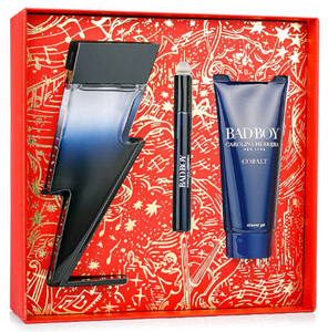 Carolina Herrera Bad Boy Cobalt Set Eau de Parfum 100 ml, shower gel 100ml, miniature Eau de Parfum 10ml