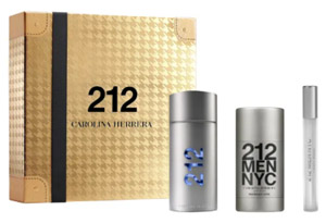 Carolina Herrera 212 Men Set Eau de Toilette 100ml, deo stick 75ml & miniature Eau de Toilette 10ml