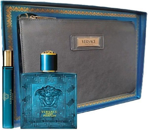 Versace Eros Set Parfum 100ml, Parfum 10ml & black pouch Versace Eros Set Parfum 100ml, Parfum 10ml & black pouch